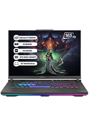 Asus ROG Strix G16 Harici Ekran Kartı RTX4070 Intel Core i7 13650HX 16 GB DDR5 1 TB 16 inç Full HD Freedos Notebook Dizüstü Bilgisayar