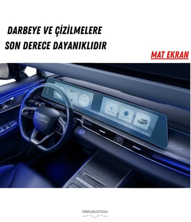 Yeni Omoda 5 Multimedya ve Yolcu Ekran Uyumlu Mat Ekran Koruyucu