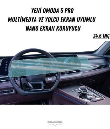Yeni Omoda 5 Pro Multimedya ve Yolcu Ekran Uyumlu Nano Ekran Koruyucu