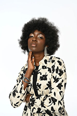 KADIN ÇİÇEK DESENLİ UZUN ELBİSE