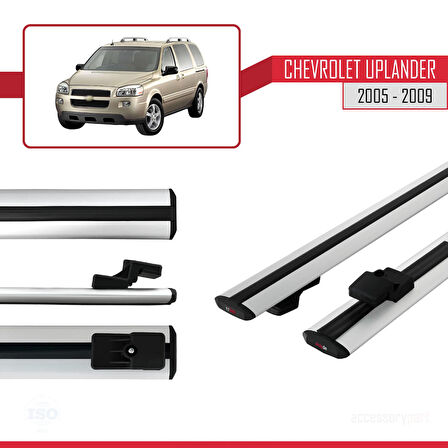 Chevrolet Uplander 2005-2009 Arası ile Uyumlu BASIC Model Ara Atkı Tavan Barı Gri 2 Adet