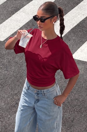 Kadın Bele Oturan Geniş Kollu Bluz Yarasa Kol Siyah Bluz YARASA-BLUZ