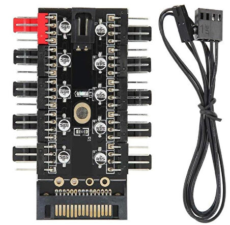 4988 10 Port Fan Power Sata Güç Switch Pwm Çoklayıcı