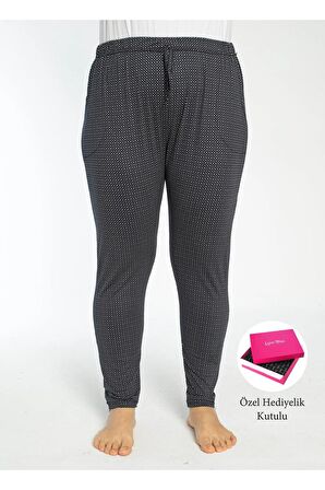 Büyük Beden Cepli Viskon Yazlık Kadın Pijama Altı Tek Alt y10