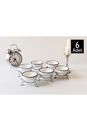 Metal Ayaklı Porselen Lokumluk,Şekerlik,Kahveyanı,Draje,Şeker,Sunum Kahve Lokumluk