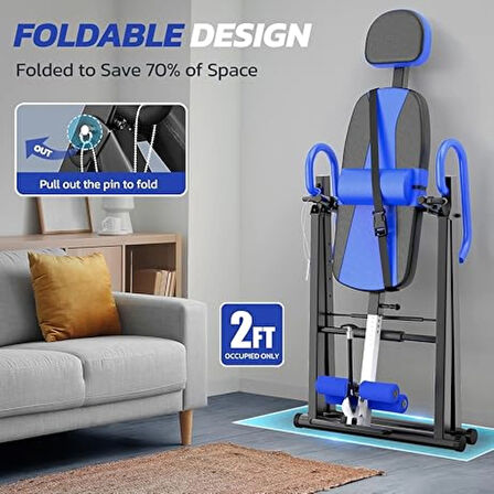 Ters Duruş Sehpası, İnversiyon Terapi Aleti, Baş Aşağı Duruş Egzersiz Standı Inversion Therapy Mavi