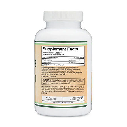 Glucosamine 1,500mg  chondroitin 1,200mg 180 Tablet