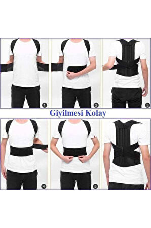 Çift Balenli Dik Duruş Korsesi Spor Bel Sırt Omuz Kamburluk Önleyici Korse