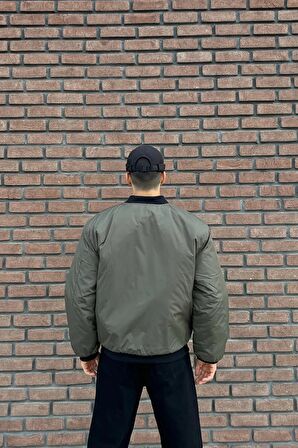 Haki Oversize Bomber Ceket Mont