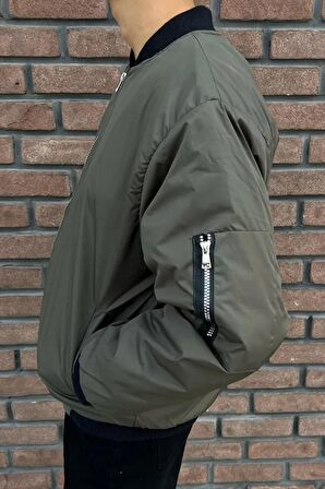 Haki Oversize Bomber Ceket Mont