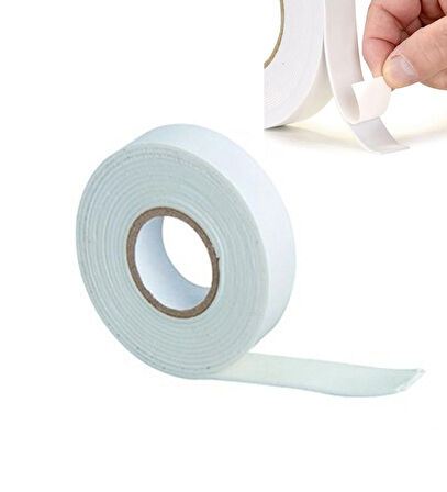 Çift Taraflı Bant Köpük Bant 18 mm x 4,5 mt  Çerçeve Tablo Halı Yapıştırma Bandı - 1 Adet