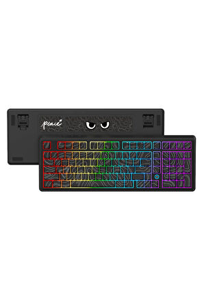 AK980 3 Modlu Hot-Swap TFT Ekranlı Mekanik Oyun Klavyesi-800 Mah Batarya Dinamik RGB