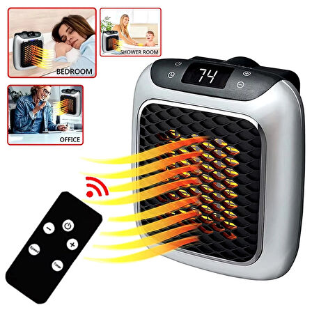 Hk Tech 800 Watt Priz Tipi Uzaktan Kumandalı Taşınabilir Isıtıcı