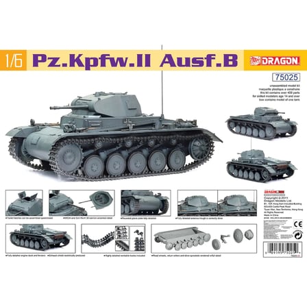 1/6 Pz.Kpfw.II Ausf.B hafif tank maketi, Dragon 75025