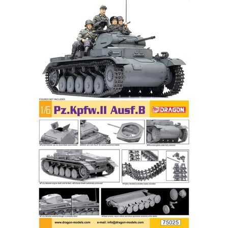 1/6 Pz.Kpfw.II Ausf.B hafif tank maketi, Dragon 75025