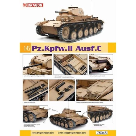 1/6 Pz.Kpfw.II Ausf. C Hafif Tank Maketi, Dragon 75042