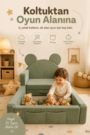 Dizanor Mini Nest 6’sı 1 Arada Modüler Bebek Oyun Parkı, Park Yatak, Beşik, Baza, Oyun Alanı ve Top