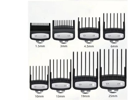 Saç Kesme Makinesi için Metal Berber Tıraş Makinası Tarağı, Profesyonel, 8 Parça Set, Çok Modelle Uyumlu