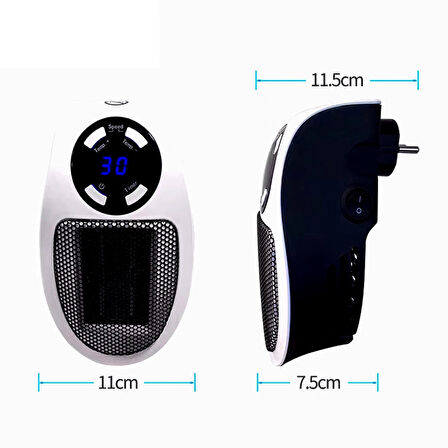 Hk Tech 500 Watt Priz Tipi Uzaktan Kumandalı Taşınabilir Isıtıcı