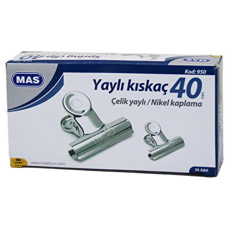BEYAZ METAL KISKAÇ 40 MM 24 PARÇA  YAYLI CİLT KISKAÇI (5224)