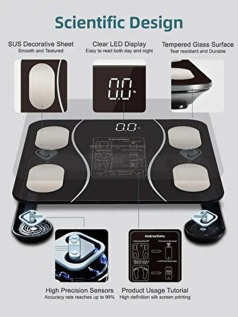 Siyah Akıllı Dijital Baskül FS-550 (5224)