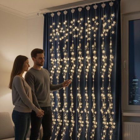 Saçaklı 3*3 Metre Yıldız Boncuklu Dekor Led USB Ev, Oda ve Organizasyon Dekoru hakkında ürün açıklaması (5224)