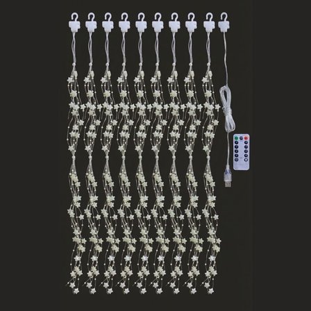 Saçaklı 3*3 Metre Yıldız Boncuklu Dekor Led USB Ev, Oda ve Organizasyon Dekoru hakkında ürün açıklaması (5224)
