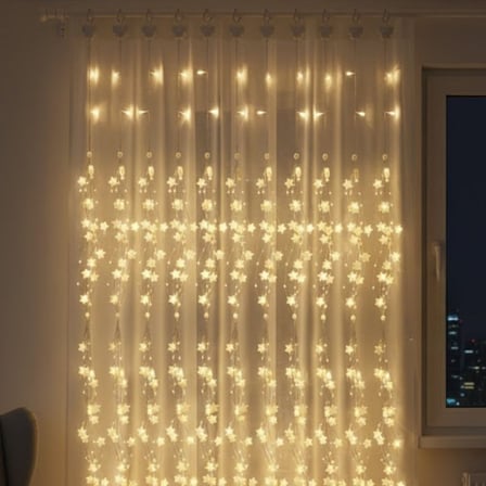 Saçaklı 3*3 Metre Yıldız Boncuklu Dekor Led USB Ev, Oda ve Organizasyon Dekoru hakkında ürün açıklaması (5224)