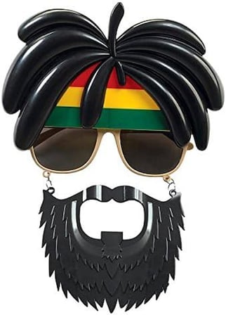 Rasta Peruklu Rasta Sakallı Bob Marley Bıyıklı Parti Gözlüğü 27x18 cm (5224)