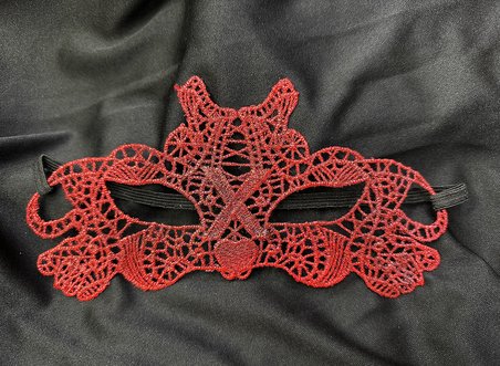 Kırmızı Dantel Masquerade Maskesi Çift Taraflı 10 No (5224)