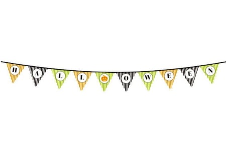 Cadılar Bayramı Kabak Temalı Halloween Yazılı Banner Süs Flama 3 Metre (5224)
