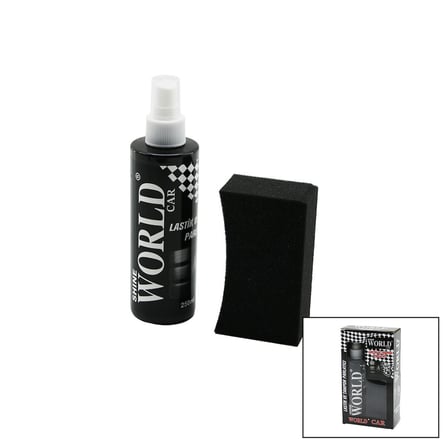 SHINE WORLD CAR  LASTİK - TAMPON  PARLATICI SPREY SETİ  PLASTİK ŞİŞE   250ML ± %10 PARLATMA SÜNGERİ (5224)