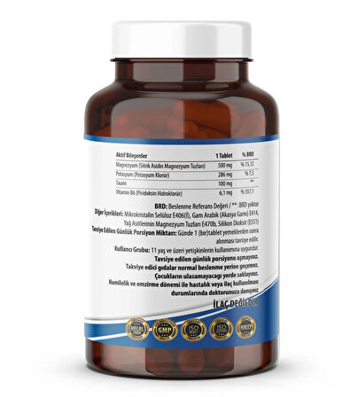 Magnezyum Sitrat 4 Lü Form 60 Tablet (POTASYUM KALİUM) & Vitamin B6 Magnesium Citrate Taurin