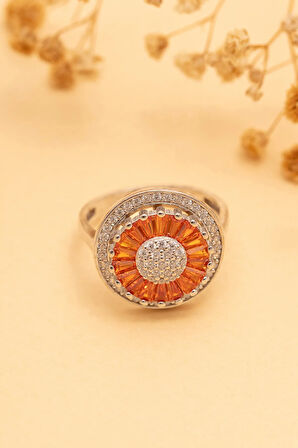 Kadın Gümüş Yüzük - Kadın Döner Başlı Gümüş Yüzük