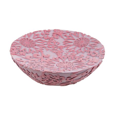 SABUNLUK PEMBE ÖRGÜ MODEL POLİRESİN 13x13x2cm