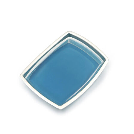 SABUNLUK GRİ MAVİ POLİRESİN 14X10X2CM BANYO SETİ  