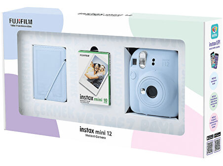 FUJIFILM Mini 12 Pastel Eko Bundle Box Anlık Fotoğraf Makinesi Mavi