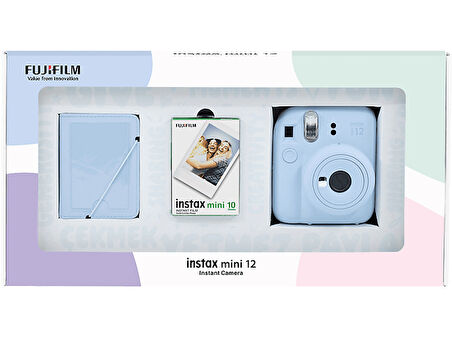 FUJIFILM Mini 12 Pastel Eko Bundle Box Anlık Fotoğraf Makinesi Mavi