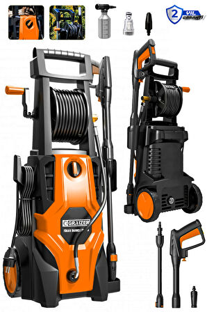 Graizer Alman 180 Bar Daflong Series Musluk Ve Kovadan Çekme Yüksek Basınçlı Bahçe Oto Yıkama Makinesi Turuncu