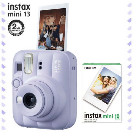 Instax mini 13 Lila Fotoğraf Makinesi ve 10'lu Mini Film