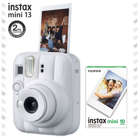 Instax mini 13 Beyaz Fotoğraf Makinesi ve 10'lu Mini Film