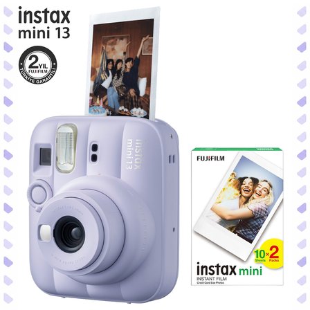 Instax mini 13 Lila Fotoğraf Makinesi ve 20'li Mini Film