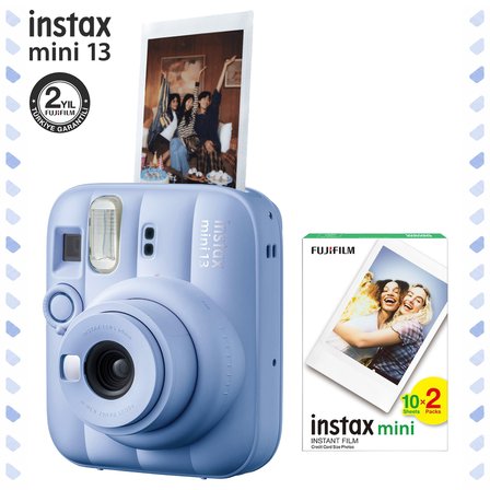 Instax mini 13 Mavi Fotoğraf Makinesi ve 20'li Mini Film