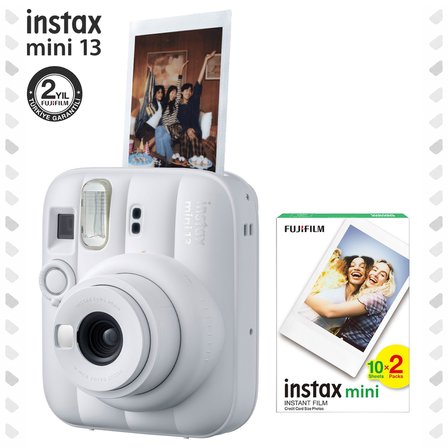 Instax mini 13 Beyaz Fotoğraf Makinesi ve 20'li Mini Film
