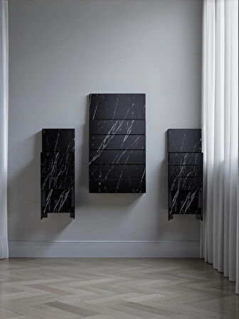 Firuze Duvara Monte Katlanabilir 2 Tabureli Pratik Yemek Masası Balkon Masası