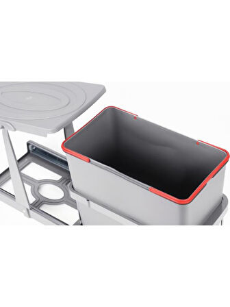 Pyramith 24 Litre Gri Çöp Kovası