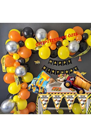 Inşaat Temalı Doğum Günü Balon Set