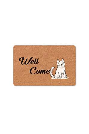 dijital baskılı kapı önü paspas Welcome Yazlı (Hoş geldiniz) yazılı  yıkanabilir nem alıcı