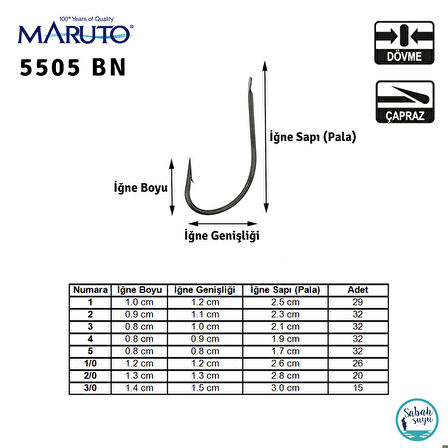 Maruto 5505 BN Tekli İğne Siyah #3/0 (15 adet)