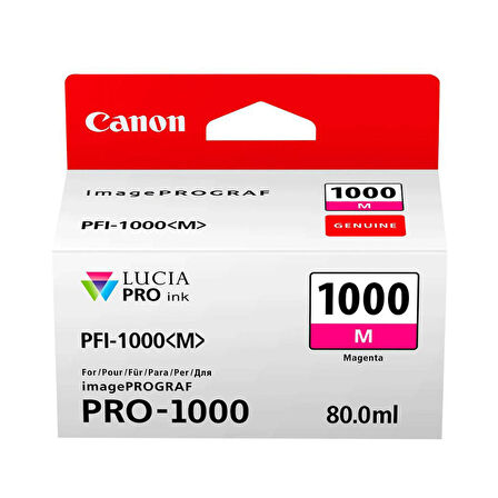 PlotterSarf® Canon PFI-1000 M (Magenta) Kırmızı A2 Yazıcı Orijinal Mürekkep Kartuş 80 ml. (0548C001)